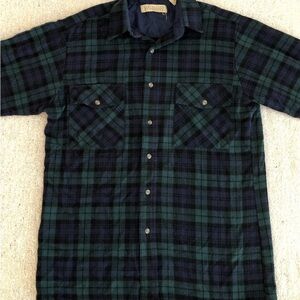 Claybrooke Men’s Button-Down Flannel Shirt, Green